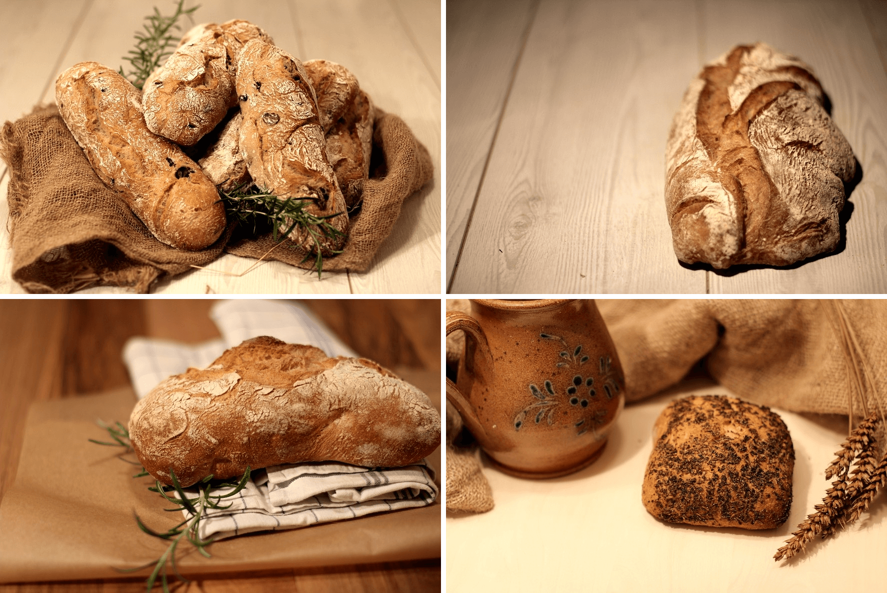 Verschiedene Brot Arten